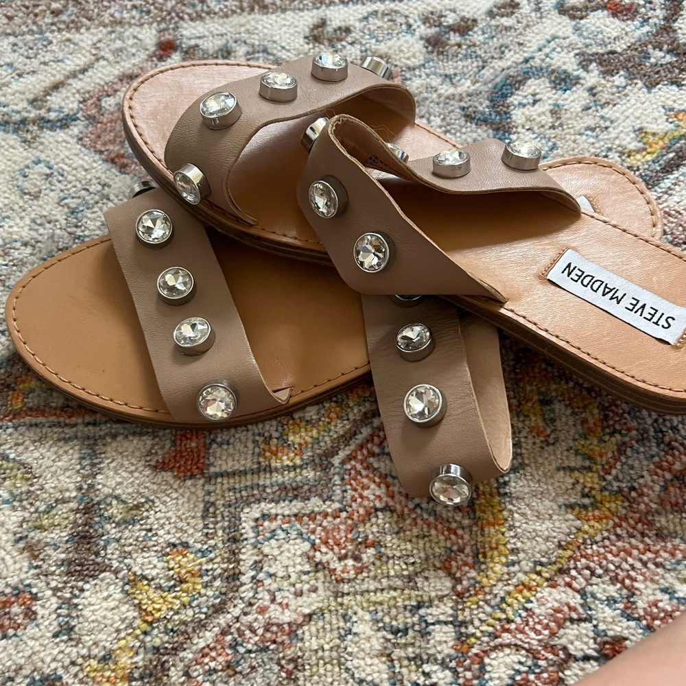 Steve Madden studded slide sandals size 8